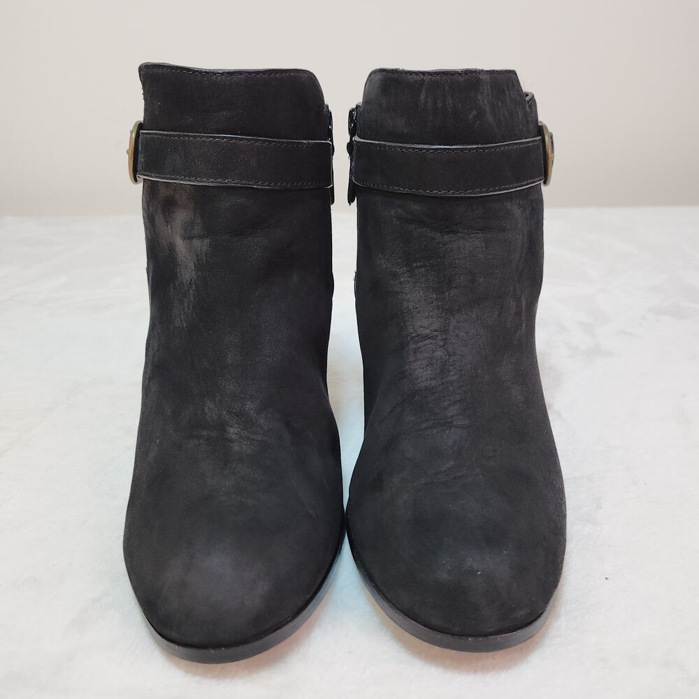 Cole Haan Black Nubuck 8C Wide Ankle Boots Whimsigoth Witchy Quiet Luxury Boho - Picture 4 of 12